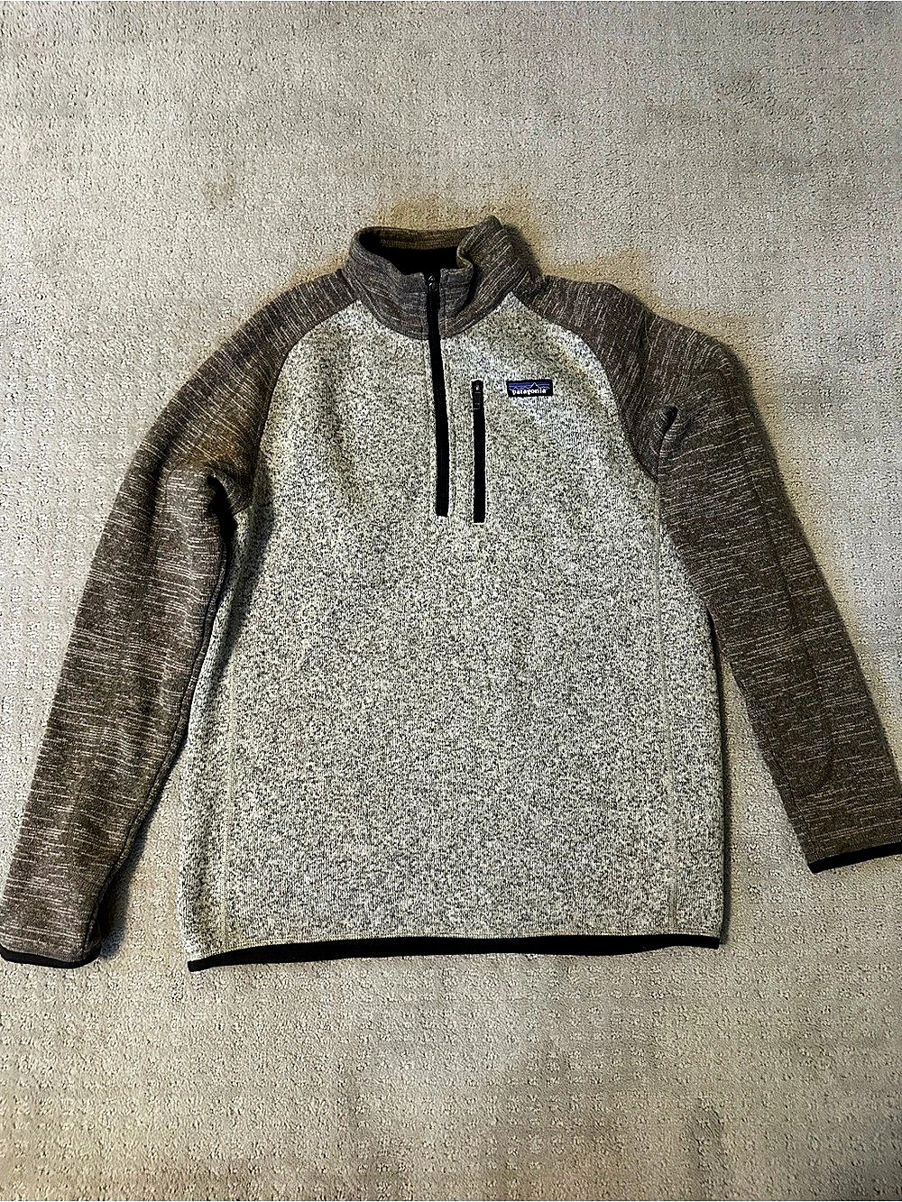 Patagonia Men's Better Sweater 1/4-Zip Fleece Gray & Brown, Medium